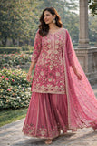 Ready To Wear Design Heavy Embroidery And Sequence Work Top - Plazzo With Dupatta