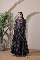 Beautifully flared gown designed for effortless elegance