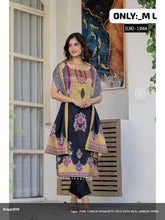 JPSP-Stylish Spaghetti Style Beautiful Print Chanderi Kurti With Pant And Dupatta Set!