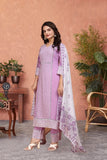 Premium Designer Kurti Pant Dupatta On Schiffly Work