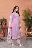 Premium Designer Kurti Pant Dupatta On Schiffly Work