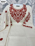 JPSP - Pure Khadi Cotton Kurti With Pant With Beautiful Embroidery Work Duppata